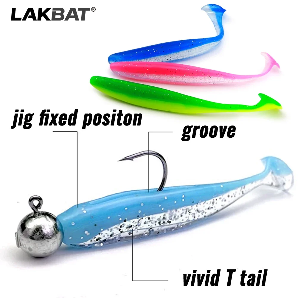 LAKBAT 10 Stück Langlebige Weiche Silikon-Wurmköder 6/7/9/12cm Künstliche Weichköder für Barsch, Forelle, Süßwasser- und Salzwasser-Angeln – Detail 1