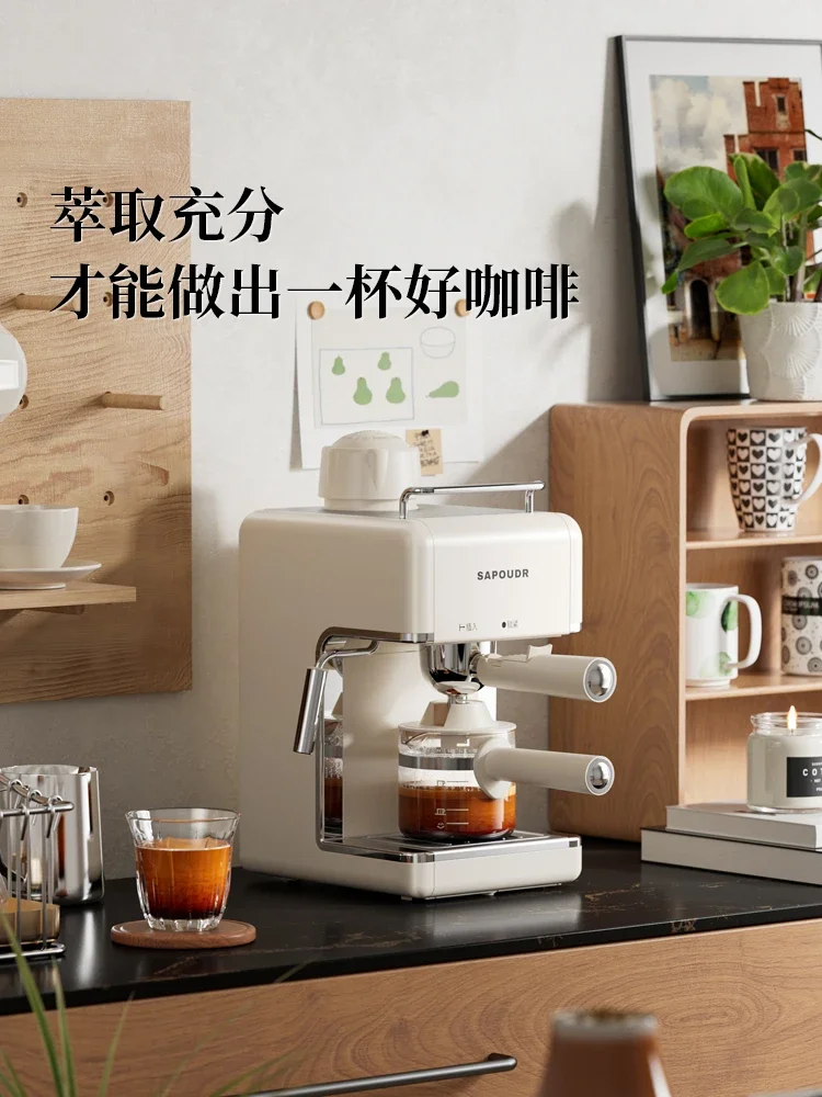 Halfautomatisch koffiezetapparaat Klein huishoudelijk Italiaans latte melkschuim elektrisch bonenmolen Kantoorslaapzaal Koffiezetapparaat