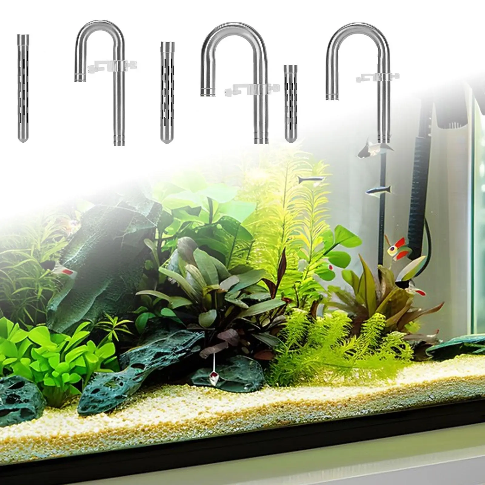 

Регулируемый набор фильтров из нержавеющей стали с трубкой для аквариумного насоса с прісноводными растениями