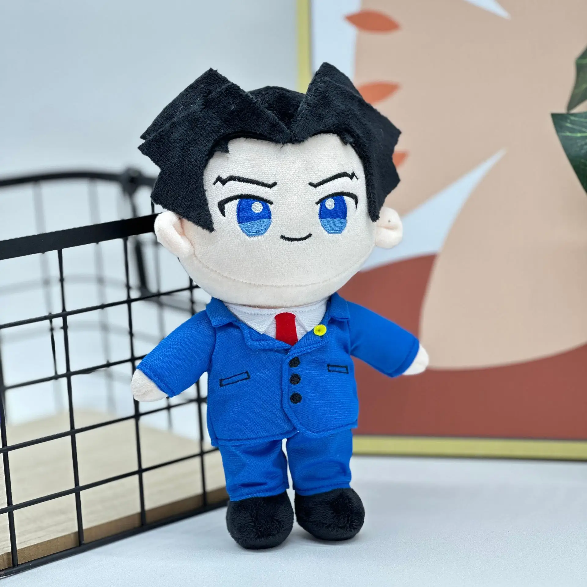 Anime Ace Attorney Phoenix Wright  Miles Edgeworth Stuffed doll  Xmas Soft doll for children's Birthday gift 25cm