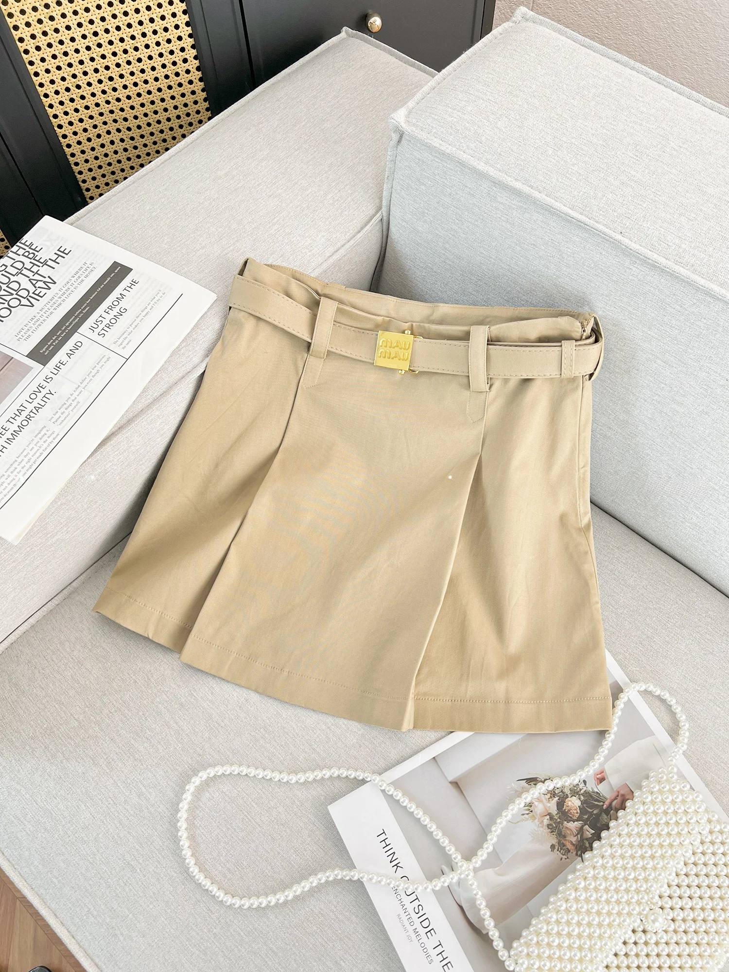 

Faionable High Waist A-Line Skirt Summer New Sle Casual Simple Ele Folded Ladies Skirts High Waist Slimming Versatile