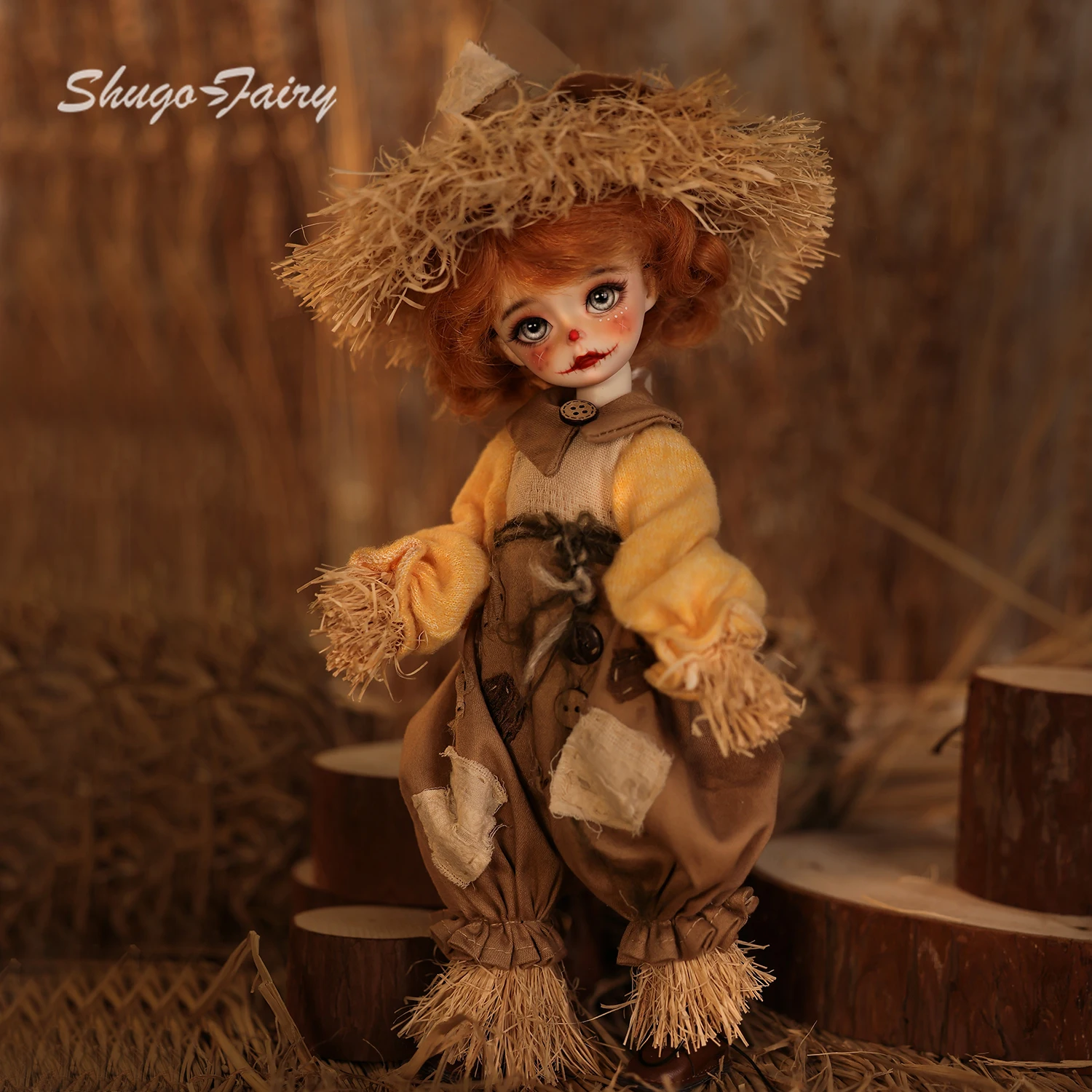 BJD ドール 1/6 ニッタ F 手作りかかし樹脂フィギュア ピエロ 作物の守護者 帽子付き シュガフェアリー フルセット