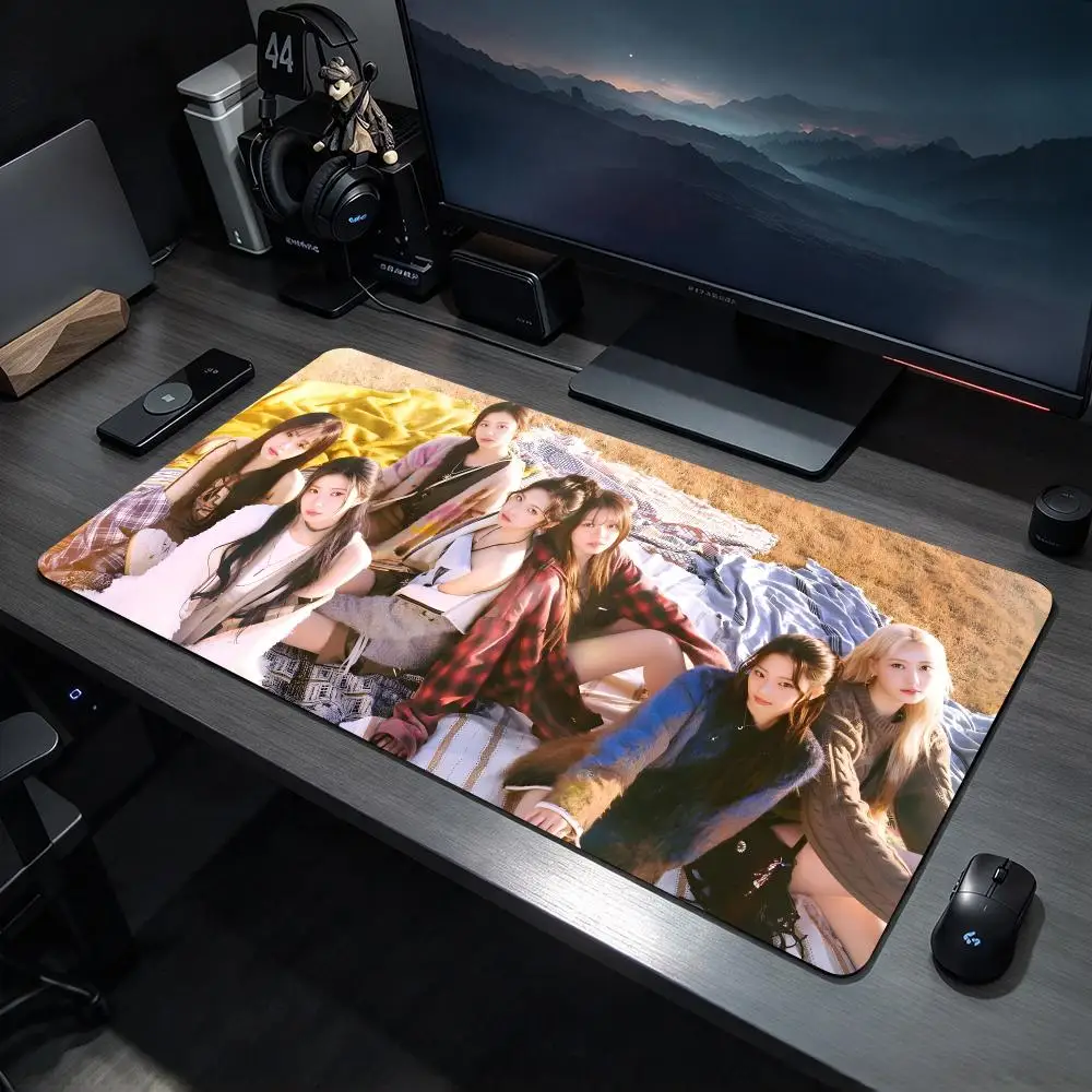 Kpop Group B-BABYMONSTER Mouse Pads Large Gaming Mousepad Desk Mat Non Slip Bottom Featuring Stitched Edges