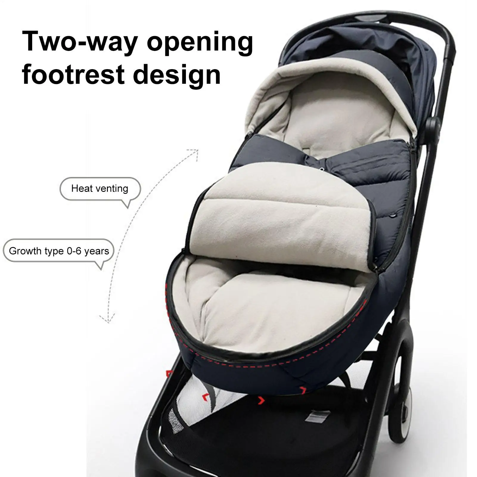 عربة الرايات حقيبة الشتاء مقاوم للماء يندبروف العالمي لينة Footmuff الطقس البارد عربة الرايات حقيبة للسفر في الهواء الطلق #4