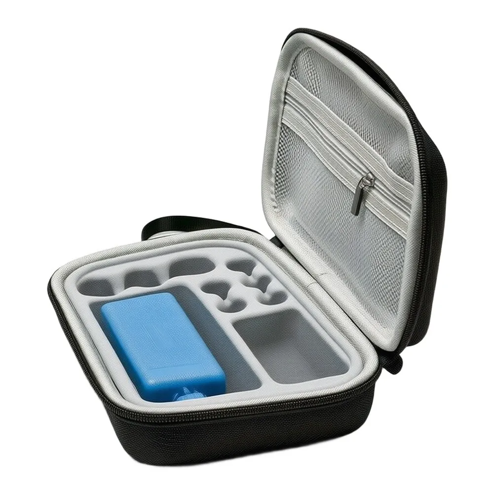Insulin Travel Case Portable Cooler for Peptides with Fixed Positioning and Thermal Stability EVA Construction Black