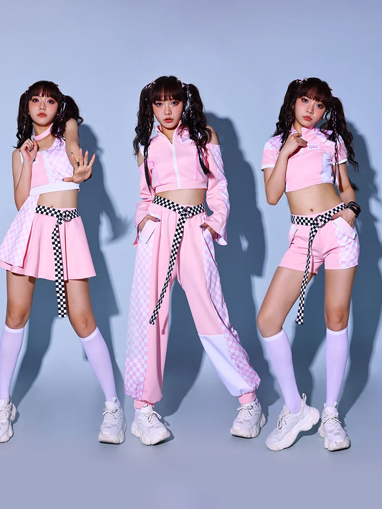 

Новый летний модный женский костюм для выступлений 2025 года: розовый наряд для чирлидинга и танцев на сцене (для взрослых)