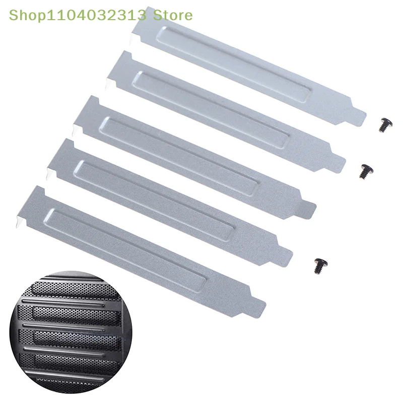 petite5pcs 12cm Silver PCI Slot Cover PC Computer Case Dust Filter Blanking Plate 12cm Computer Case PCI Slot Coveraccessories