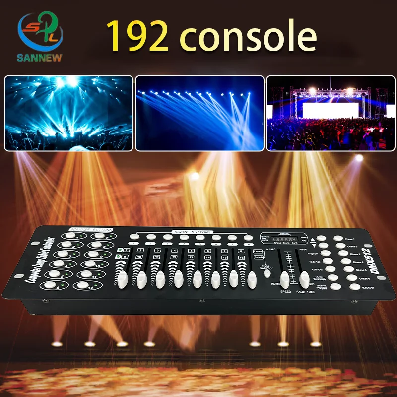 SHEHDS 192 controlador DMX 512 Disco DJ consola DMX controladores de luz de escenario para luz DMX DJ fiesta haz de luz iluminación de lavado