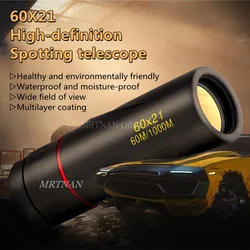 60X21 High Magnification HD Monocular Telescope Waterproof Mini Telescope Portable Zoom 10X Outdoor Travel Hunting