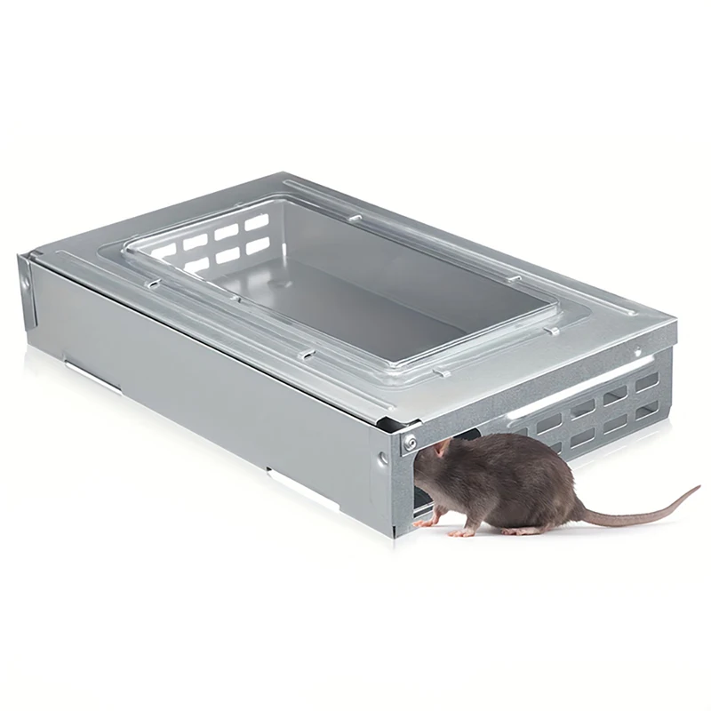 

1 Pcs Silver Multi Catch Mouse Trap Clear Top Humanized Mouse Trap Rodent Mouse Trap For Indoor Outdoor Rat Control