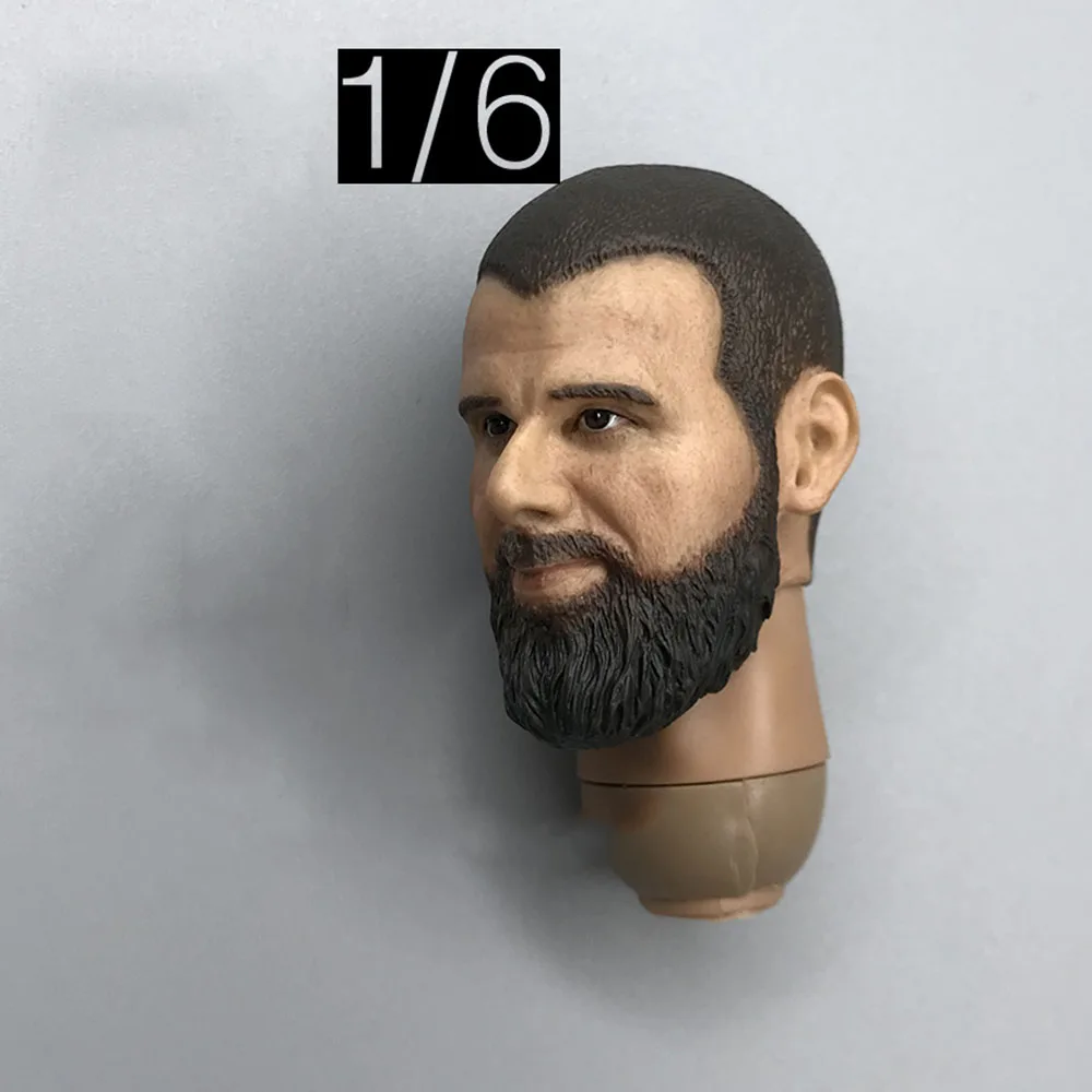 

For Sale 1/6 Military PMC Army Soldier Male Beard Head Sculpture Carving Model For 12inch Action Figures Collectable