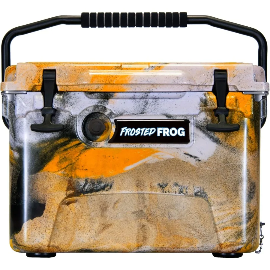 

Camo 20 Quart Ice Chest Heavy Duty High Performance RotoMolded Commercial Grade Insulated Cooler for Outdoor Adventures Fishing