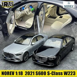NOREV 1:18 2021 FOR Benz S600 S-Class W223 alloy car model luxury car to send boyfriend metal gift