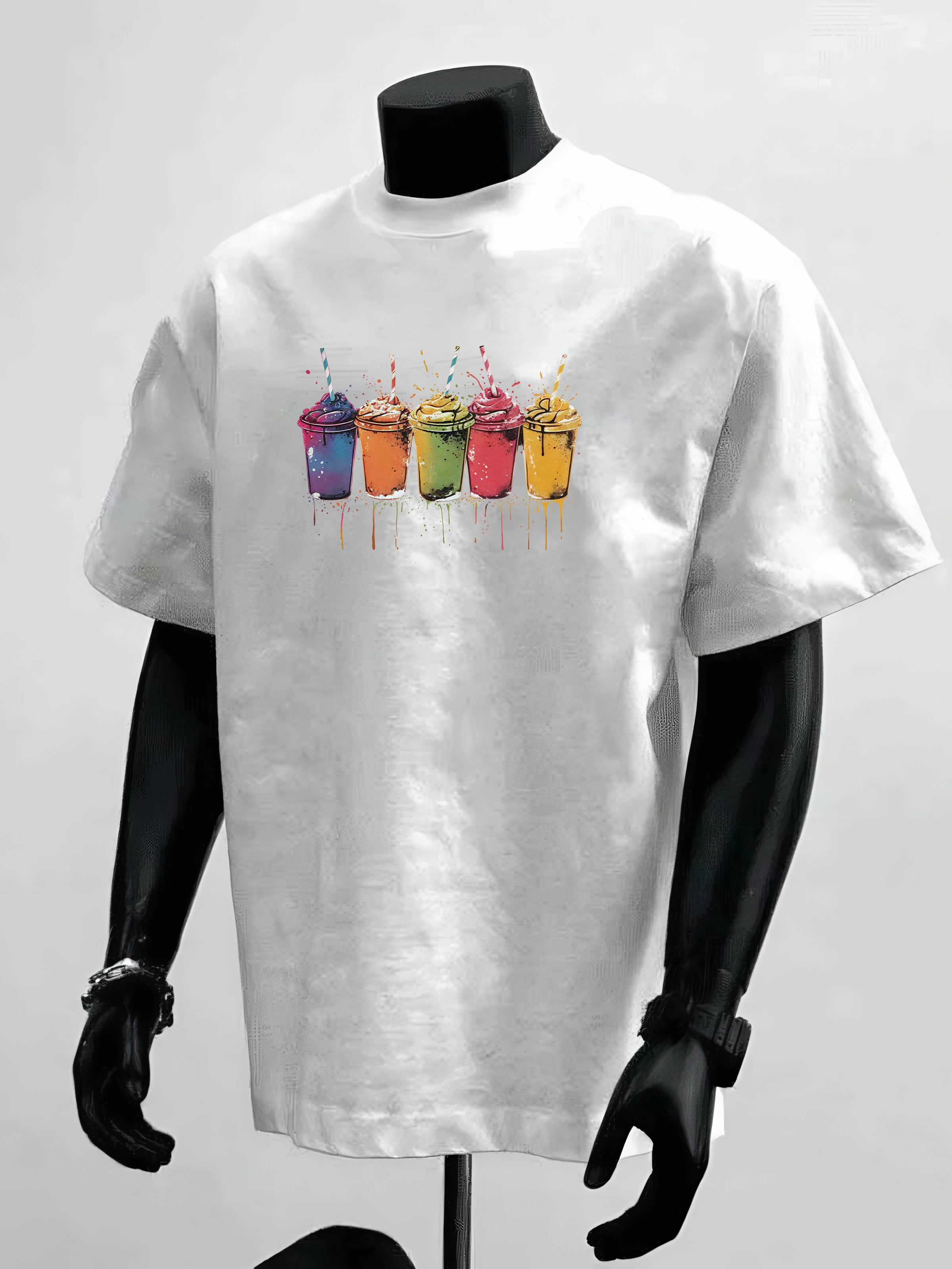 

Summer Men's 100% Pure Cotton Print Doodle Patterns Round Neck T-shirt Clothes Size S-4XL Motorcycle Tees Top Unisex