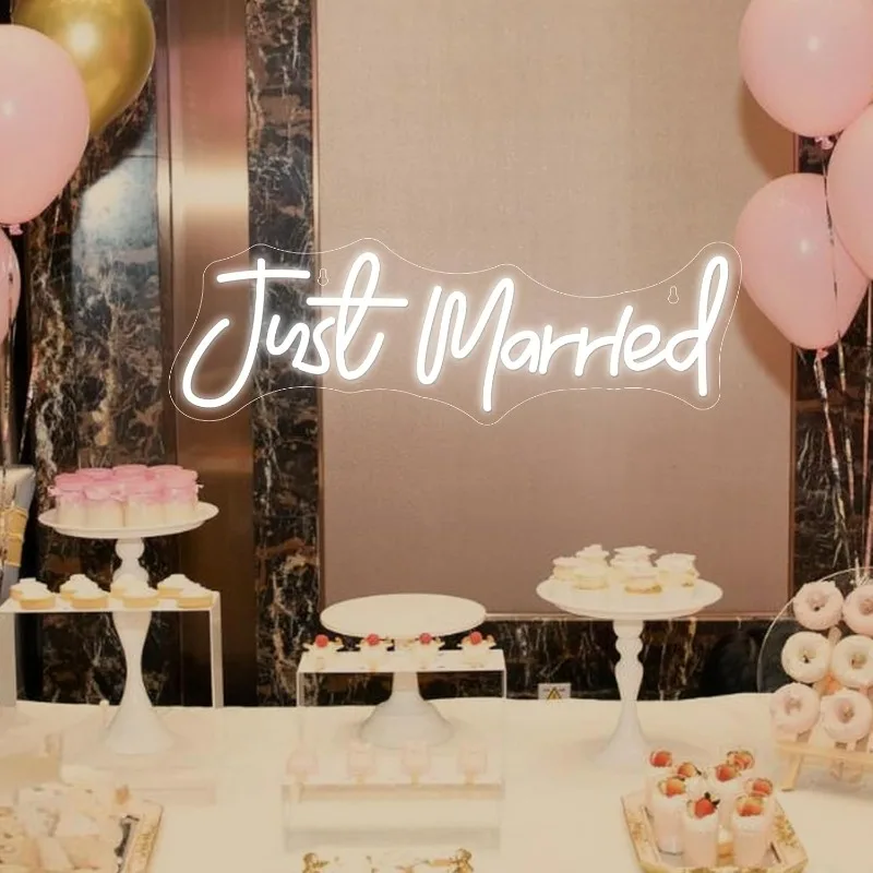Just Married Neon Sign for Wall Decor Led Neon Light After Party Gift Led Decoration Party Signs