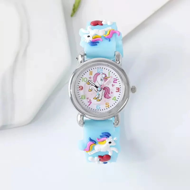 Fashion Colorful Cartoon Unicorn Children's Watch For gilr or boy Quartz Watch Student wrist watch As birthday present