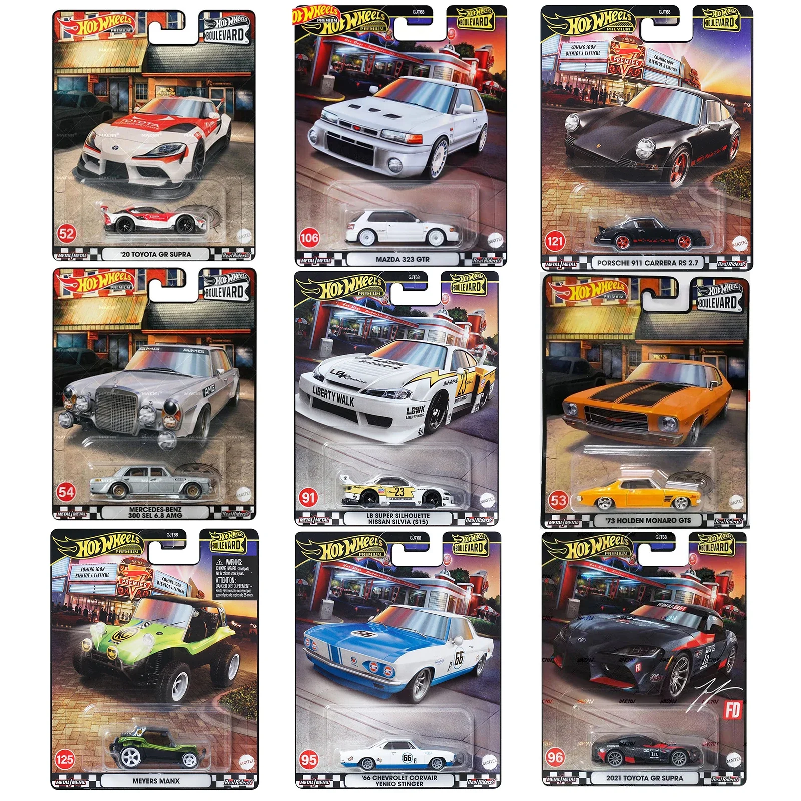 Sale2 GJT68 HOT WHEELS 1:64 Silvia (S15) HARDBODY gmc syclone benz 190 E DRAG BUS clk-gtr mazda 323 GTR modelo de carro