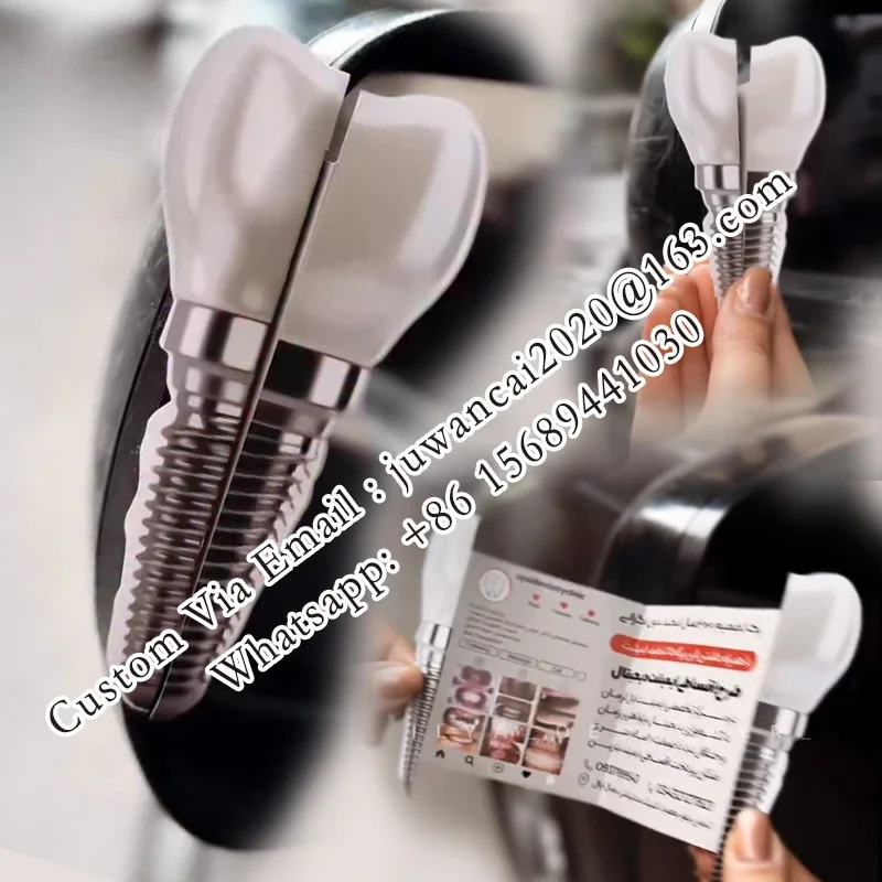 Custom Tooth Shaped Business Cards Printable 3D Pop Up Mirror Side Flyer Creative Design With QR Code And Logo Foldable Cards