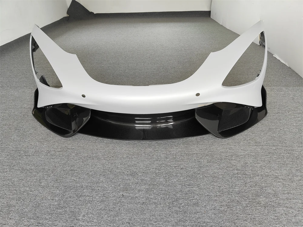 High Quality Semi Carbon Material Front Bumper Diffuser Body Kit for McLaren 720S 765LT Style Carbon Fiber Front Bumper