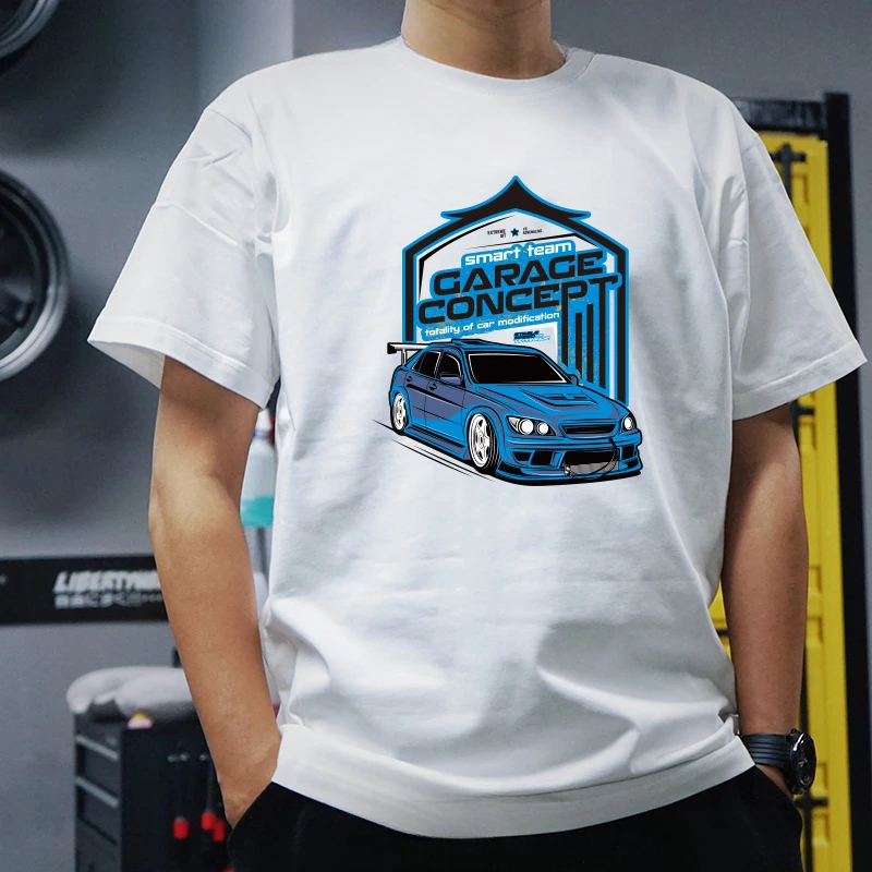 

JDM Modified Car Lexus Bite Shark IS200 300 Printed Graphic Tshirt Breathable Sweat Absorption Motorcycle T-shirt Men's Clothing