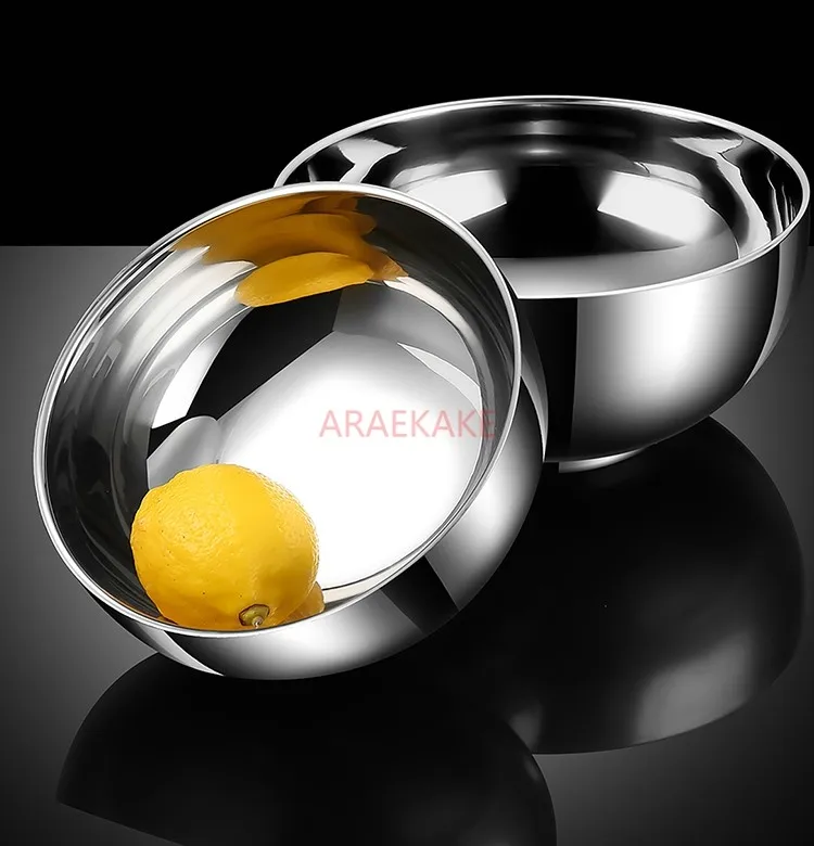 430ml/650ml 316 stainless steel rice bowl, household thickened double-layer insulated children's soup bowl