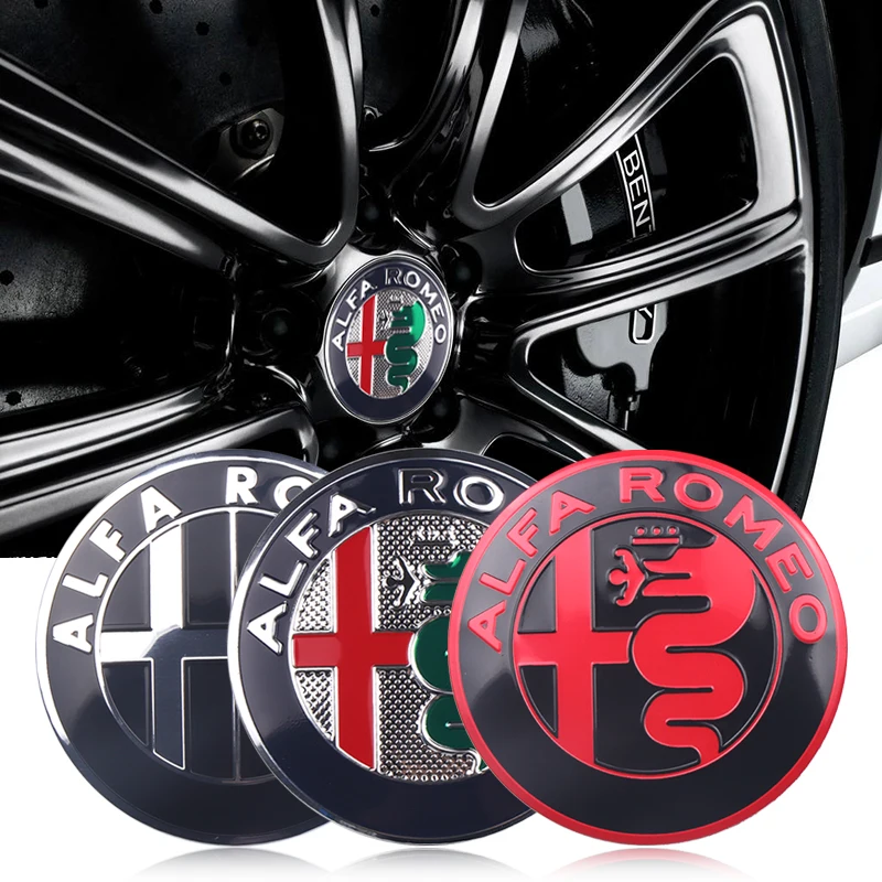 4pcs/set 56mm Car Wheel Center Hub Stickers 60mm Car Wheel Center Hub Caps Auto Decoration Accessories For Alfa Romeo Giulietta