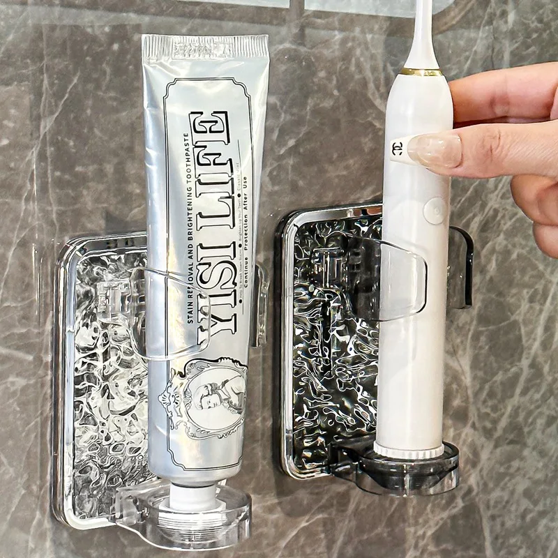 

Toothbrush Holder Modern Minimalist Design Adhesive Wall Mount Portable Storage Bathroom Shaver Skincare Holder
