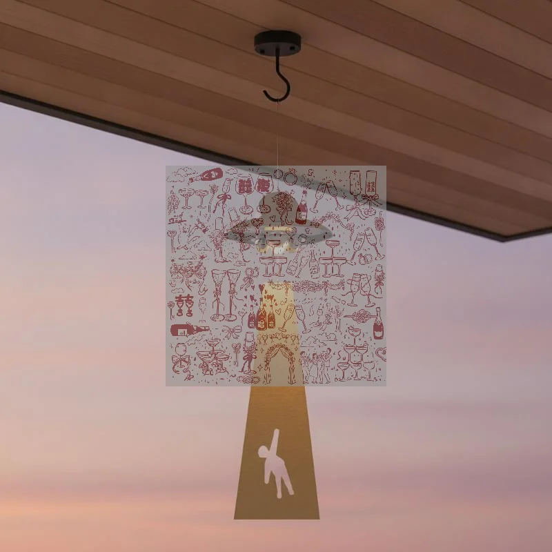 Creative UFO Alien Abduction Wind Chime With Shadow Effect And Glowing Design For Home Balcony Patio Decor Space Fans Gifts