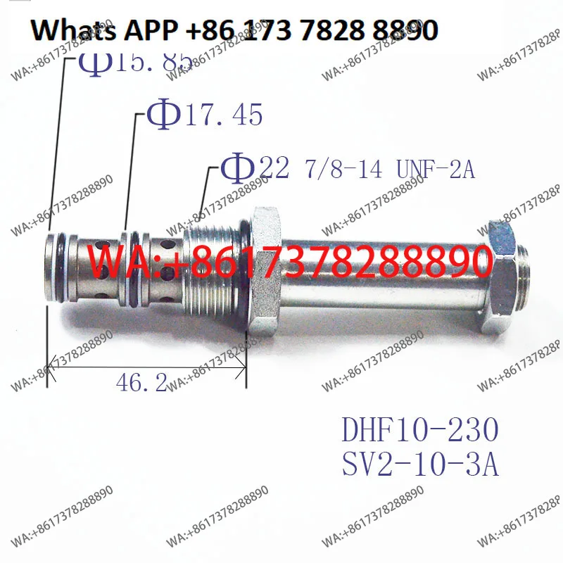 Two-Position Three-Way Thread Cartridge Hydraulic Solenoid Directional Valve DHF10-230