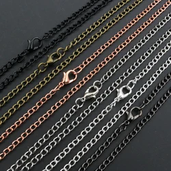 5pcs/Lot 4*3mm Length 70CM 6 Colors Plated With Lobster Clasp Necklace Connector For Charms Cameo Cabochon Base and Tray