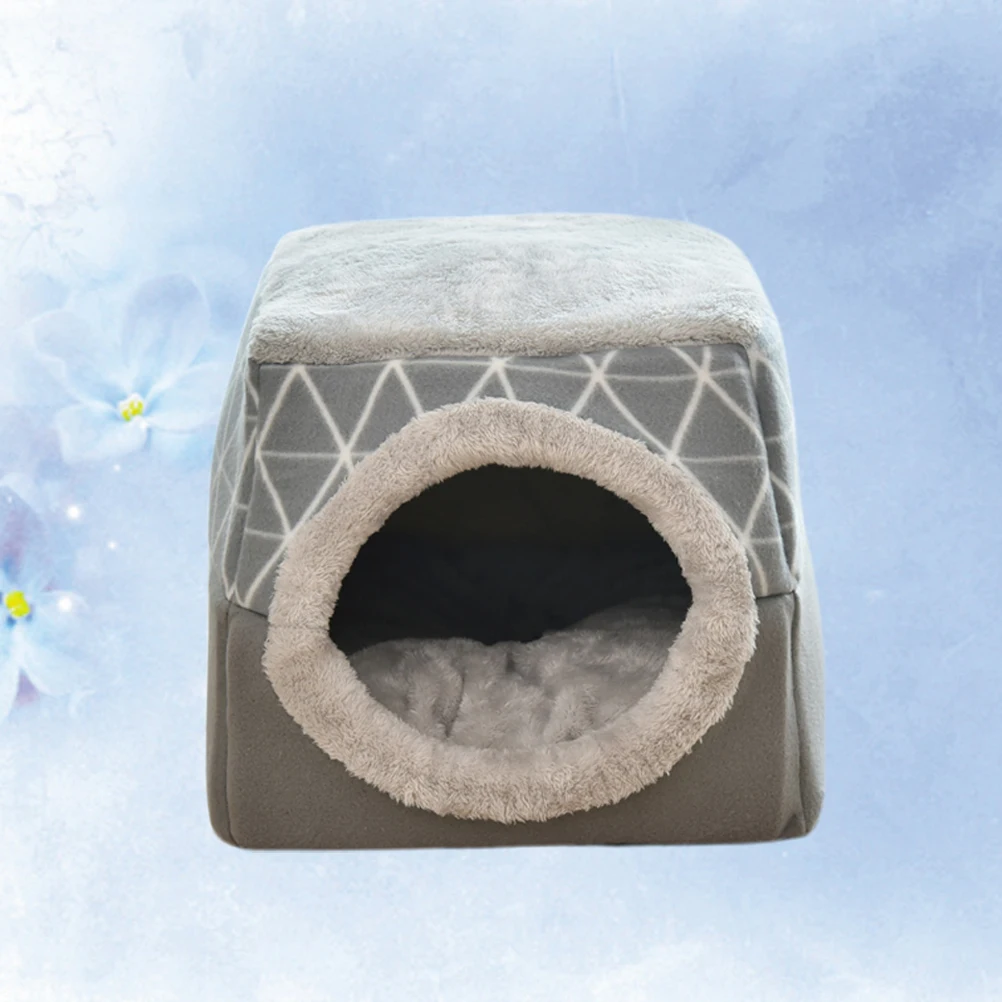 

Pet Bed Grey Size L Foldable for Small Dog Puppy Cat Machine Washable Anti- Bottom