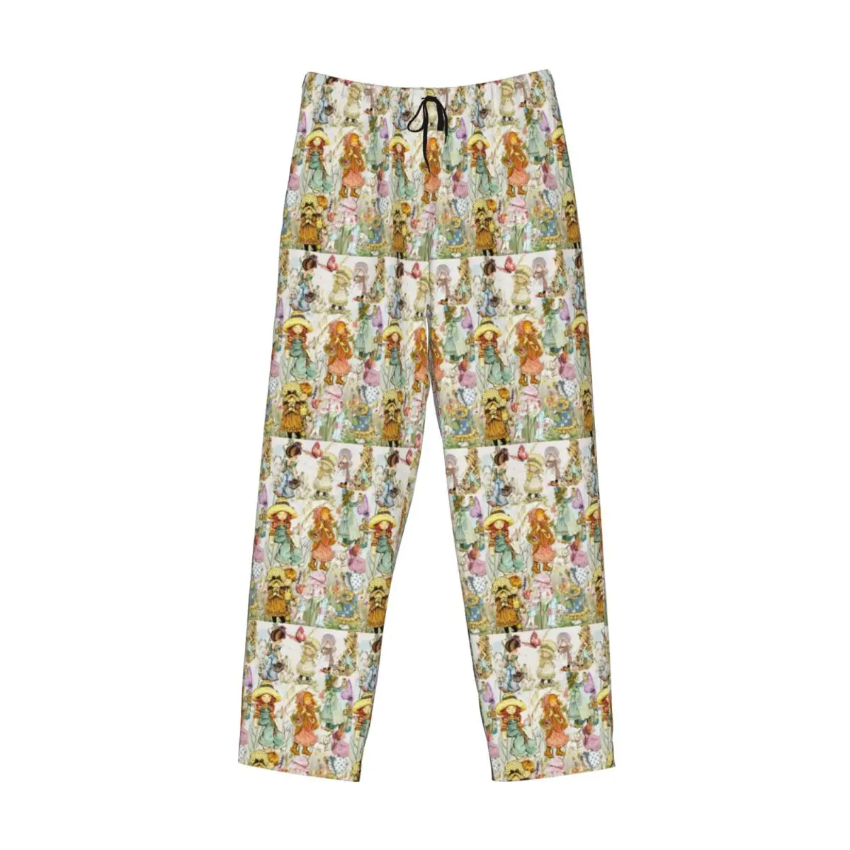 Custom Sarah Kay Cartoon Pajama Pants Sleepwear Men Elastic Waistband Children's Painter Sleep Lounge Bottoms with Pockets view 3