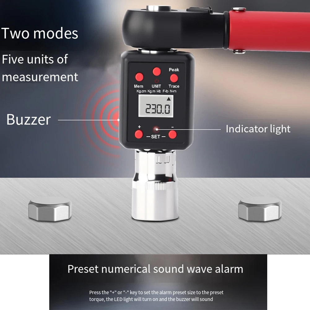 

14, 38, 12, 34-дюймовый цифровой адаптер крутящего момента с пиковым режимом, сверхмощный измерительный крутящий момент от 1 3135 до 6600 Нм для гаечного ключа с храповым механизмом