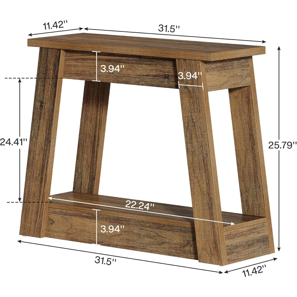 طاولة نهاية خشبية من Tribesigns، طاولة جانبية صغيرة مع رفوف تخزين، منضدة ضيقة لغرفة المعيشة وغرفة النوم (1) #2