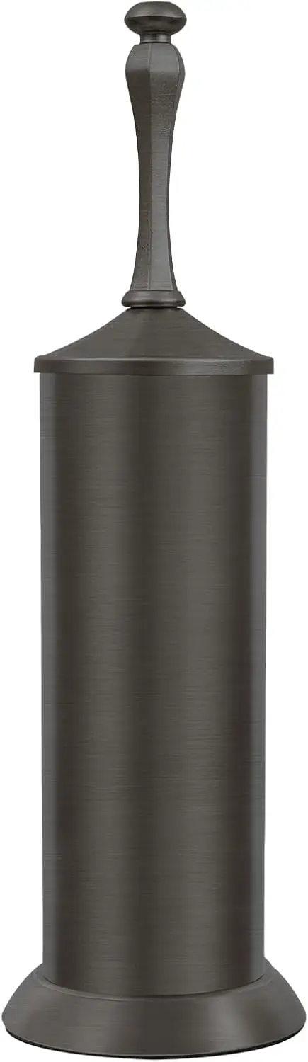 

Pewter Toilet Brush and Holder，Extra Long Handled Toilet Brush for Bathroom，StainlSteel Heavy Duty