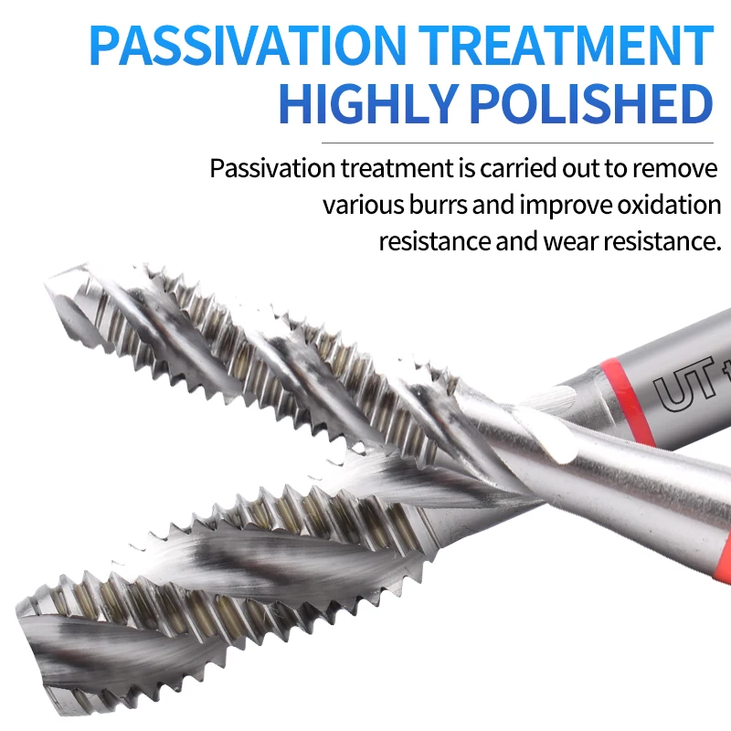 UT TAP HSSE-M35 JIS Rubinetto scanalato a spirale ad anello rosso standard UNC UNF 2-56 4-40 6-32 8-32 10-24 1/4 3/8 Rubinetti per filettatura a macchina