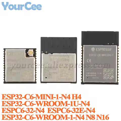 10pcs/1pc ESP32-C6-WROOM-1 1U N16 N8 N4 ESP32C6 ESP32-C6-MINI-1-H4 2.4G Wi-Fi 6 Ble 5 Wifi Wireless Module Zigbee 3.0 Thread SPI