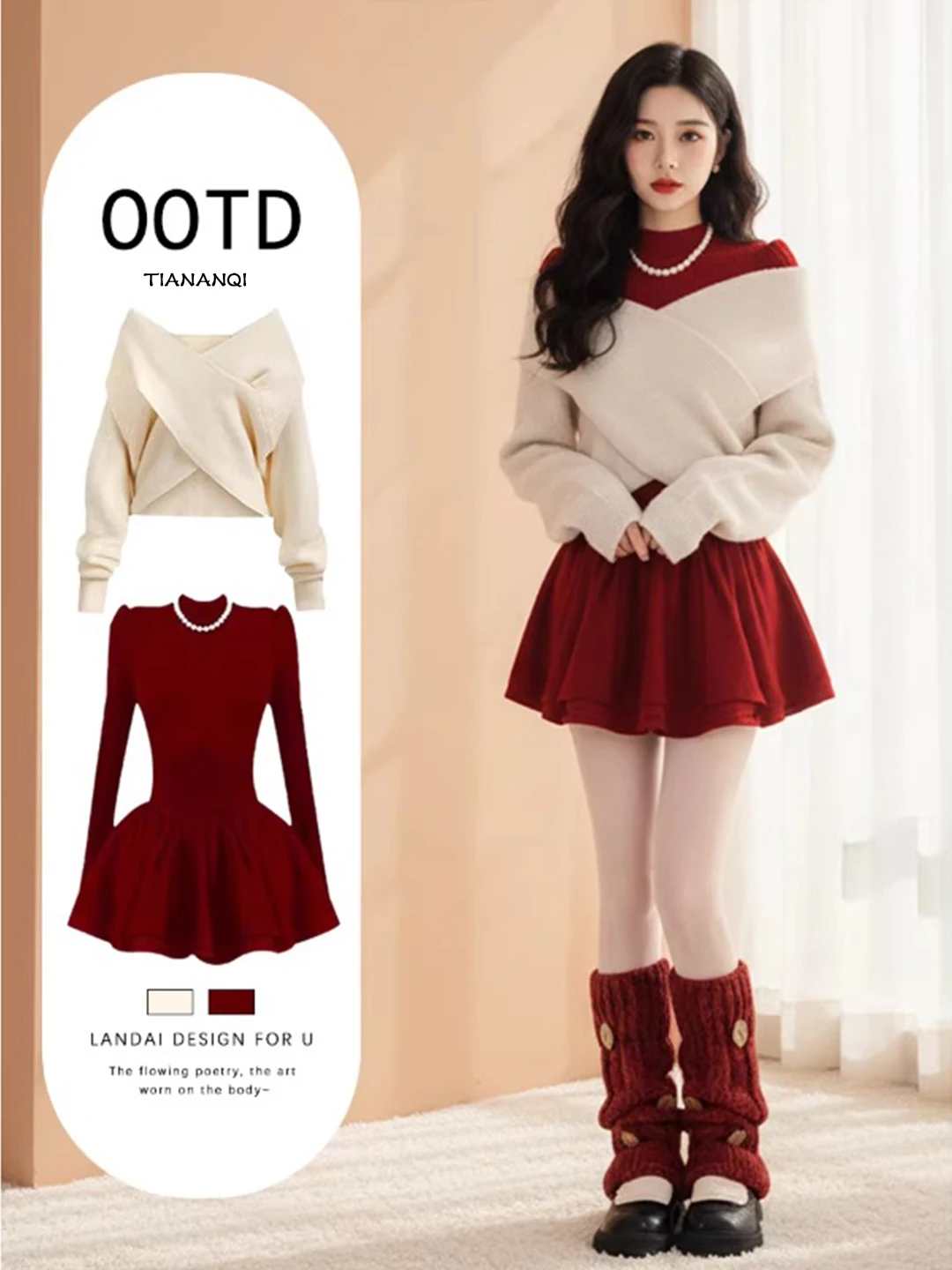 

Cisas Ele Dr Set for Women Beautiful Unique Winter Clothes Whole New Year Battle Robe Rich Girl New Year Dr