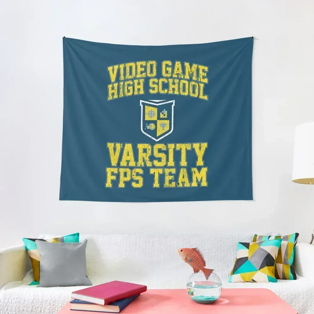 Video Game High School Varsity FPS Team Tapestry Room Aesthetic Room Decor Luxury Living Room Decoration Tapestry