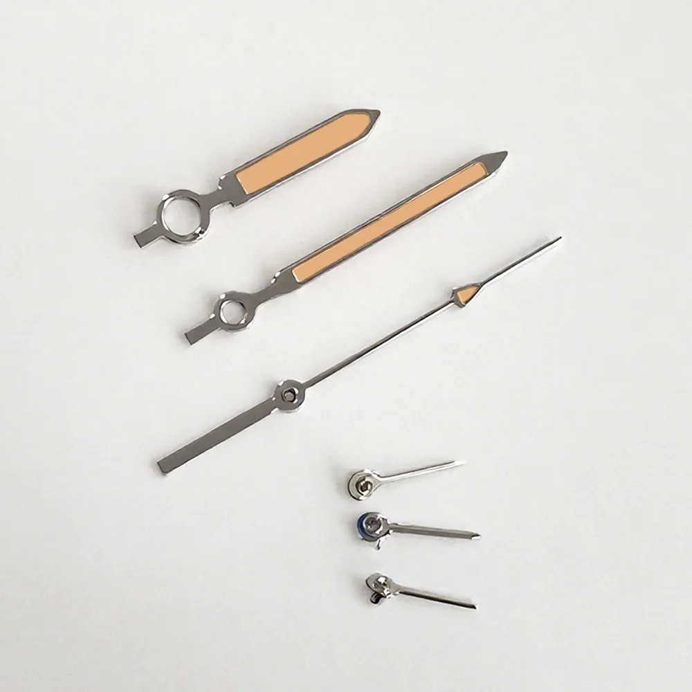 

VK63 Watch Hands Luminous 6 Pins Orange Hand 4mm*4mm*4mm 9.5mm*13.5mm*13.5mm Replacement Watch Pointers for VK63 Movement