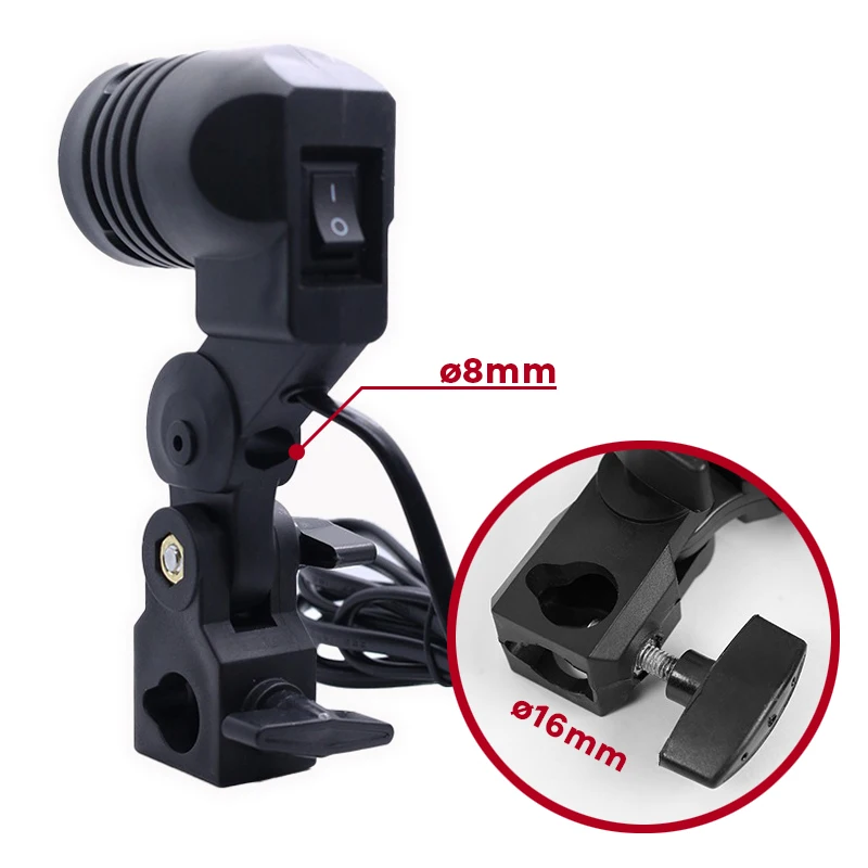 E27 CFL Fluorescent Lamp Bulb Socket with Switch and Umbrella Mount 5/8\