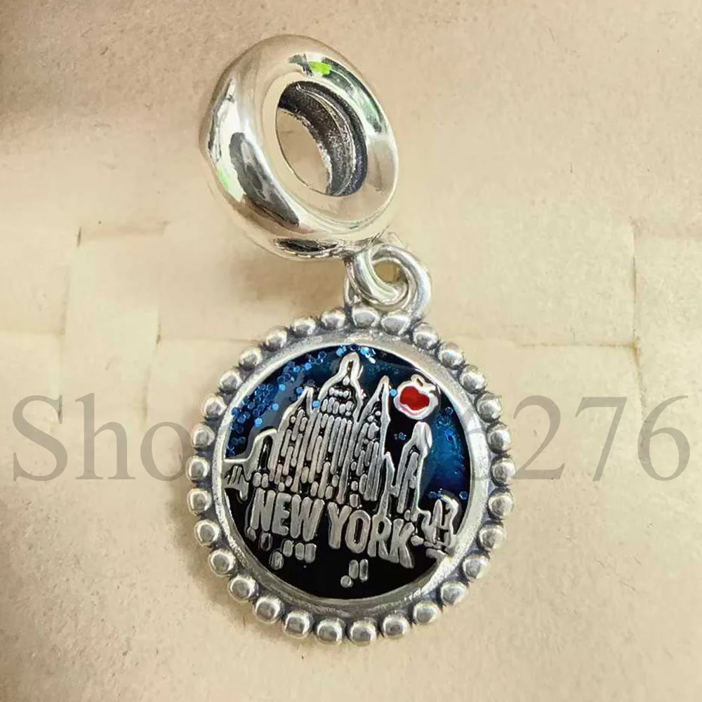 925 Sterling Silver Bead Mexico Italy New York Texas Palestine Dangle Charm For Fashion Women Bracelet Bangle Gift DIY Jewelry - view 4