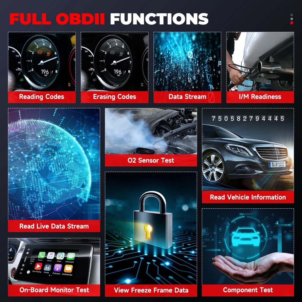 2025 ANCEL DM500 EU USA Obd2 قارئ رمز المخزون الماسح الضوئي مع إعادة تعيين الزيت تغيير الأميال أداة تصحيح مجموعة السيارة ضمان لمدة سنة واحدة