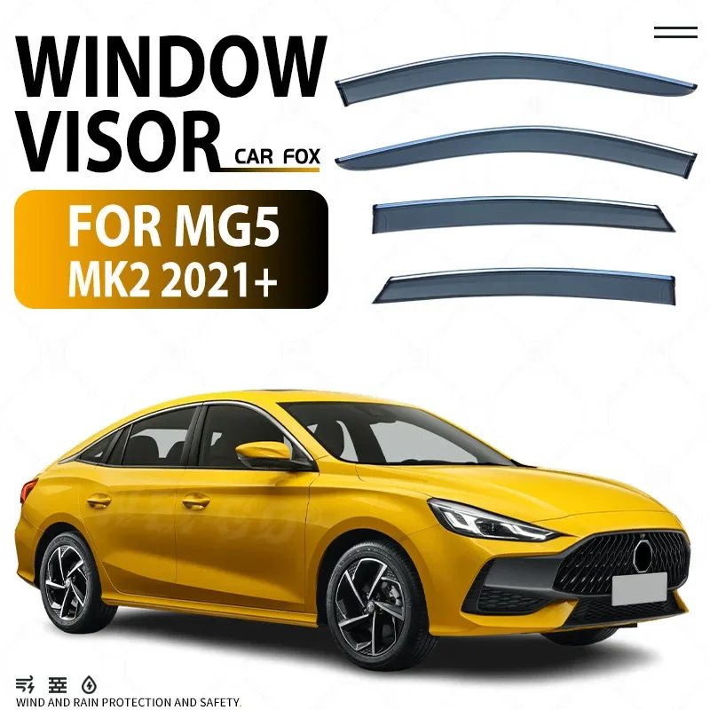 

For MG5 MK2 2021+ Window Visor Vent Shades Ventvisor Wind Deflectors Visors Rain Visorf Body Kit