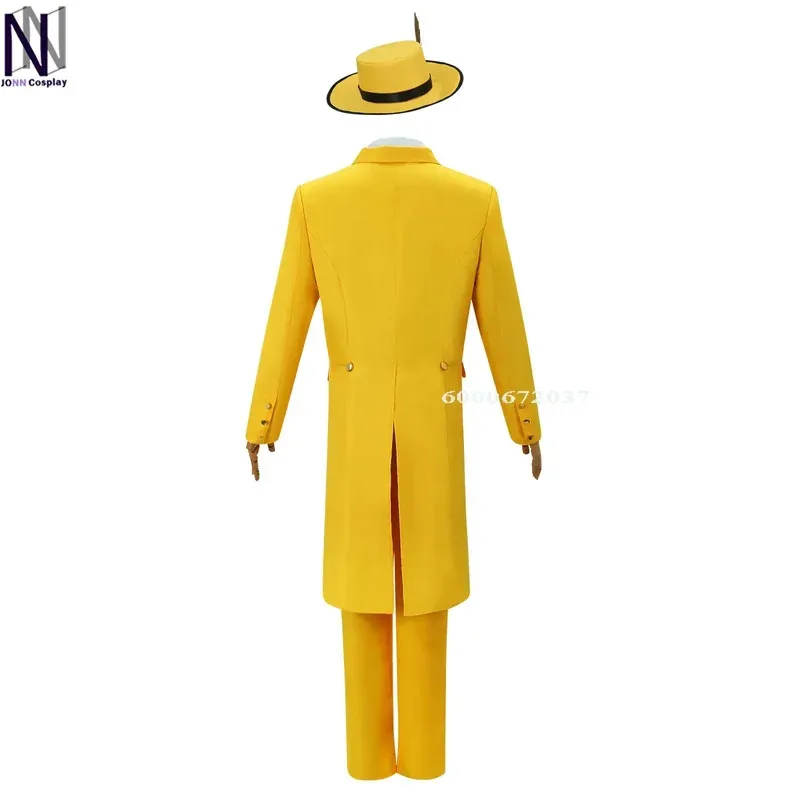 2024년 할로윈 더 마스크 짐 카리 옐로우 슈트 & 마스크 코스프레 의상 남성 롤플레잉 의상 신상 할로윈 파티 코스튬