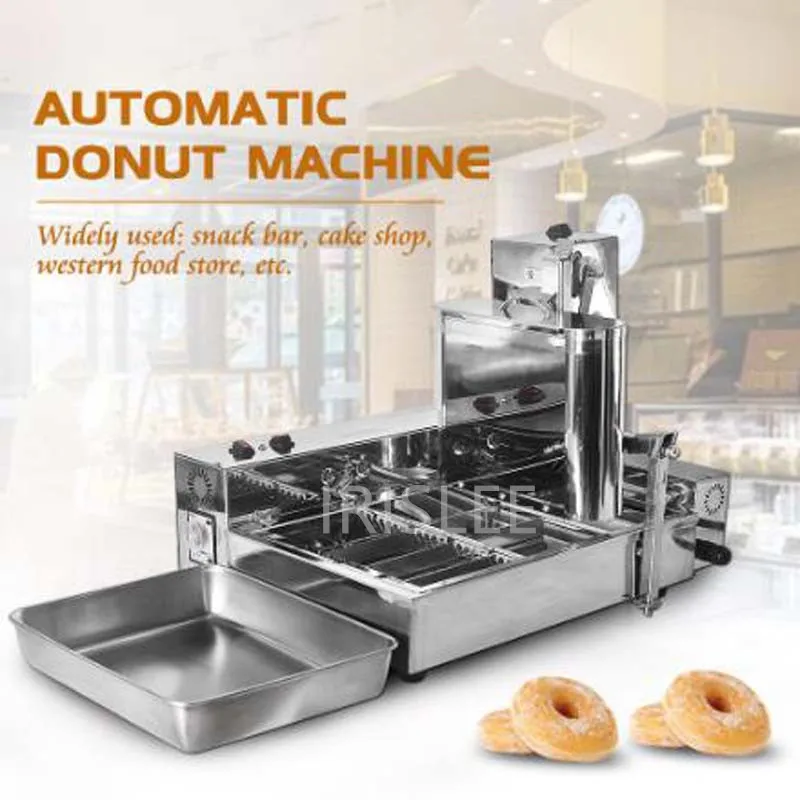 5.5L Hopper 2000W Micro Computer Control Electric Heating One Row Automatic Donuts Making Machine Commercial Auto Doughnuts Make