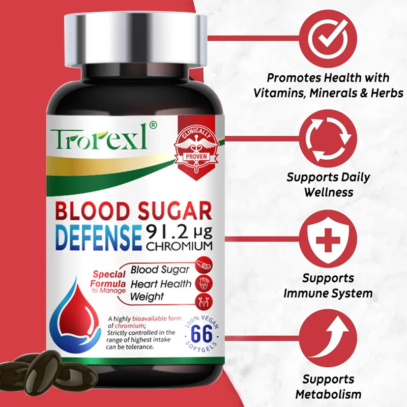 Blood Sugar Defense Diabetes Capsule for Cardiovascular Heart, Sugar Metabolism, Maintain of Normal Blood Glucose Concentrations