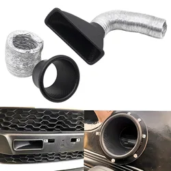 Universal Car Front Bumper admission air Turbo Air Intake Pipe Kit ABS Turbine Inlet Kit Pipe Air Funnel Carbon Fiber Look