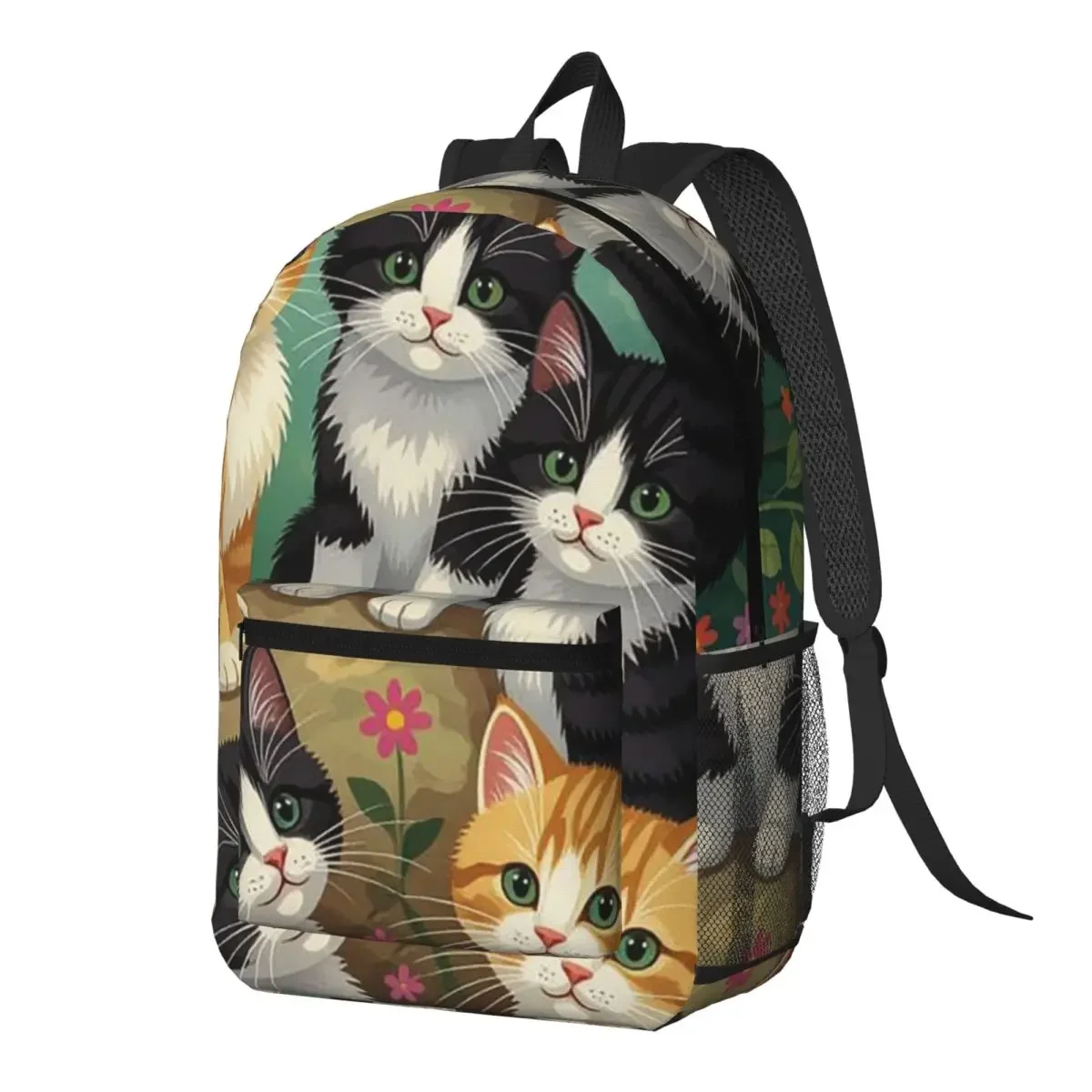 A Few Cats Among The Flower Garden Backpack Daypack Large Capacity Boys Girls BookBag School Bag Shoulder Bags for Men Women