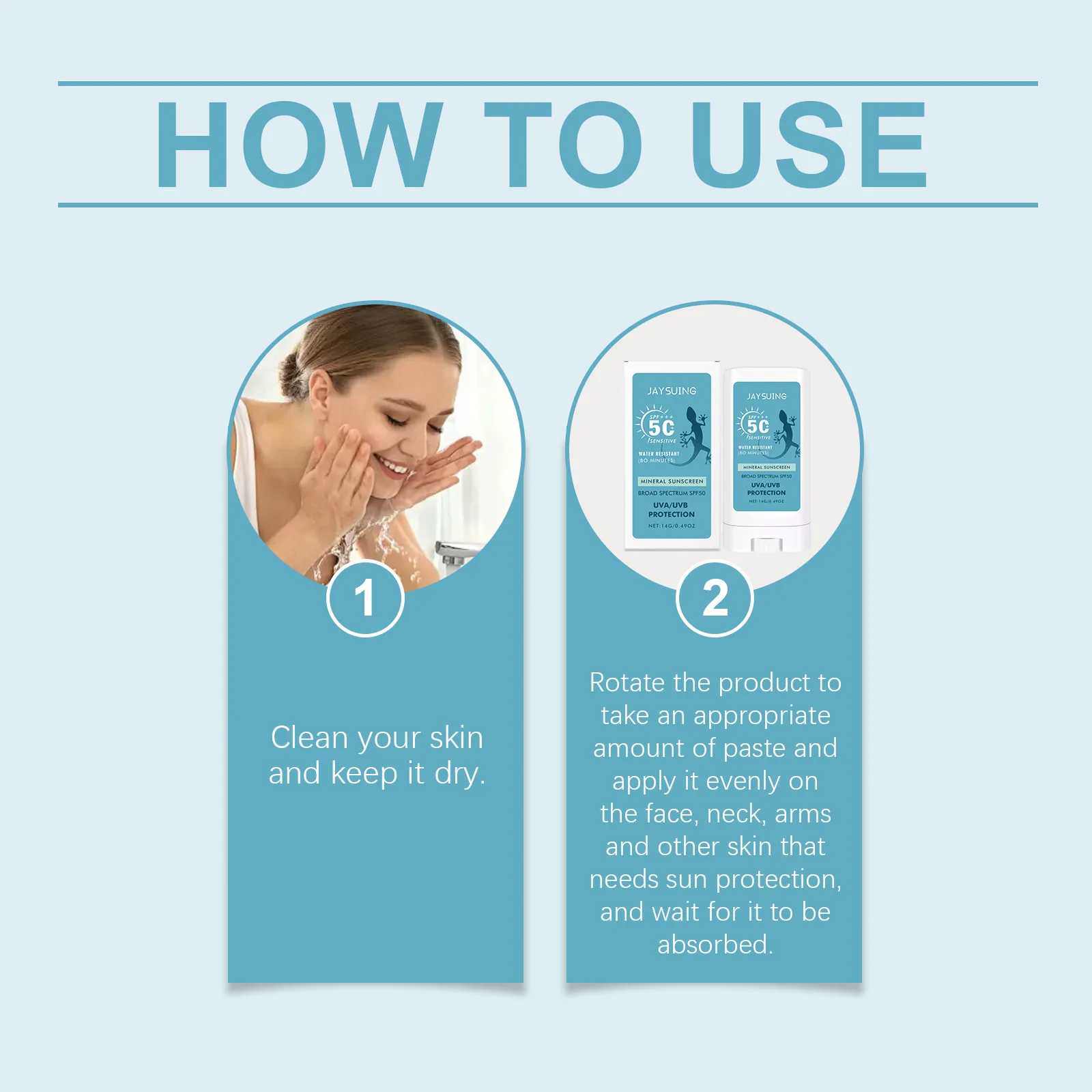 

Jaysuing Sunscreen Stick Effective Sun Protection Waterproof Fast Form Film Non Greasy Daily Outdoor Activity SPF 50+ Sunscreen